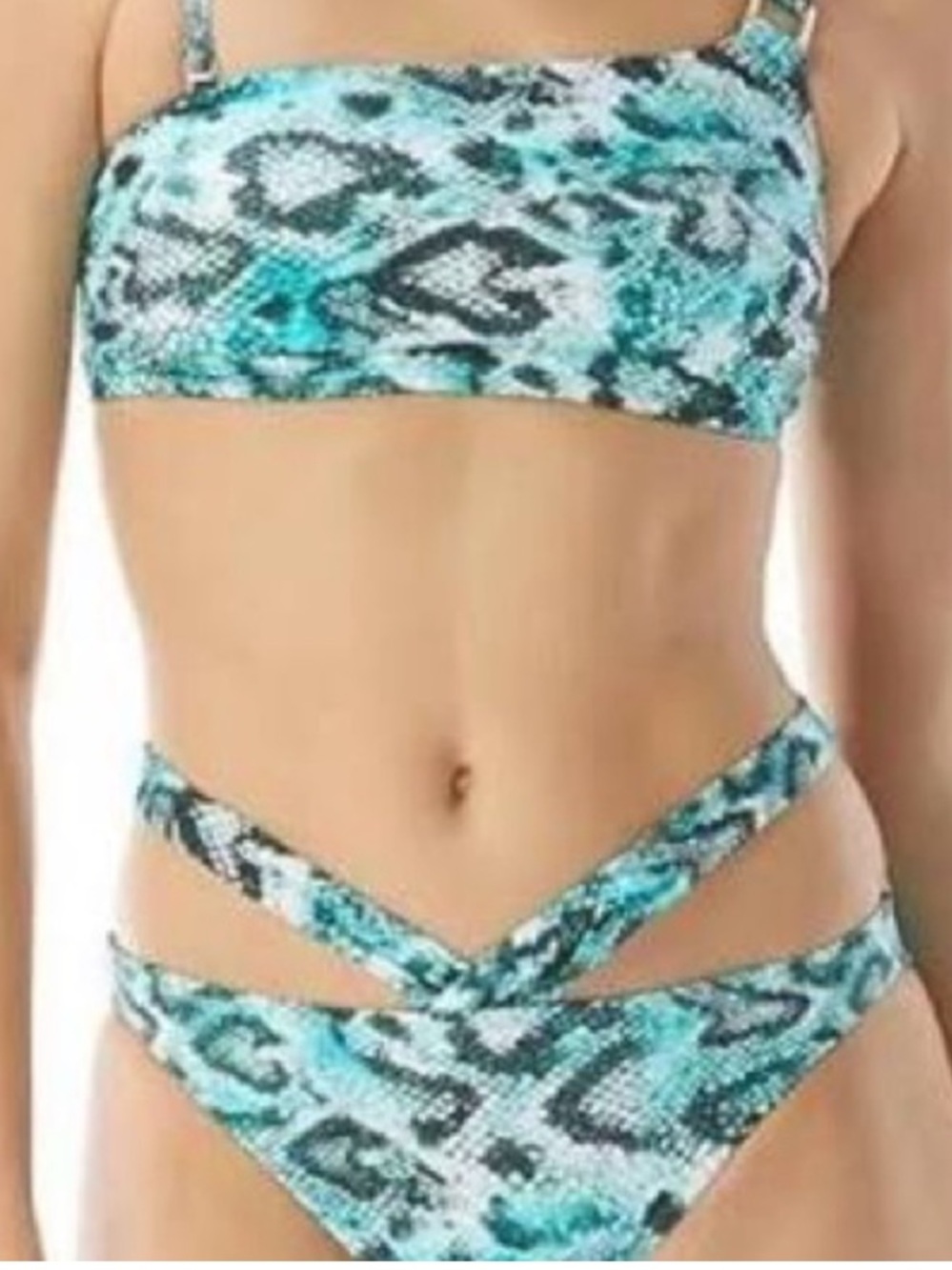Sundazed Riley Snake Print Bikini Swim Bottoms Small NWT Snakeskin